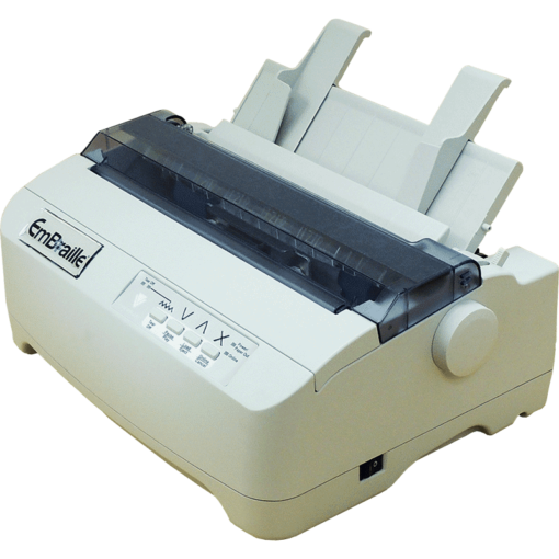 A Braille embosser — the machine behind every braille document we produce